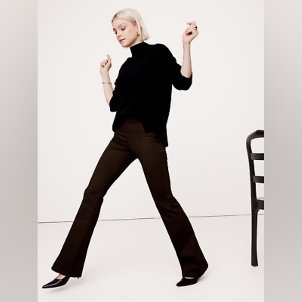 Banana Republic Flare Everywhere Ponte Pant chocolate ganache brown